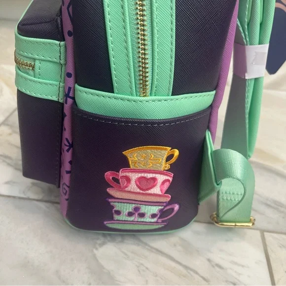 LOUNGEFLY NWT DISNEY PARKS MICKEY MAIN ATTRACTION ALICE IN WONDERLAND BACKPACK - Picture 10 of 10